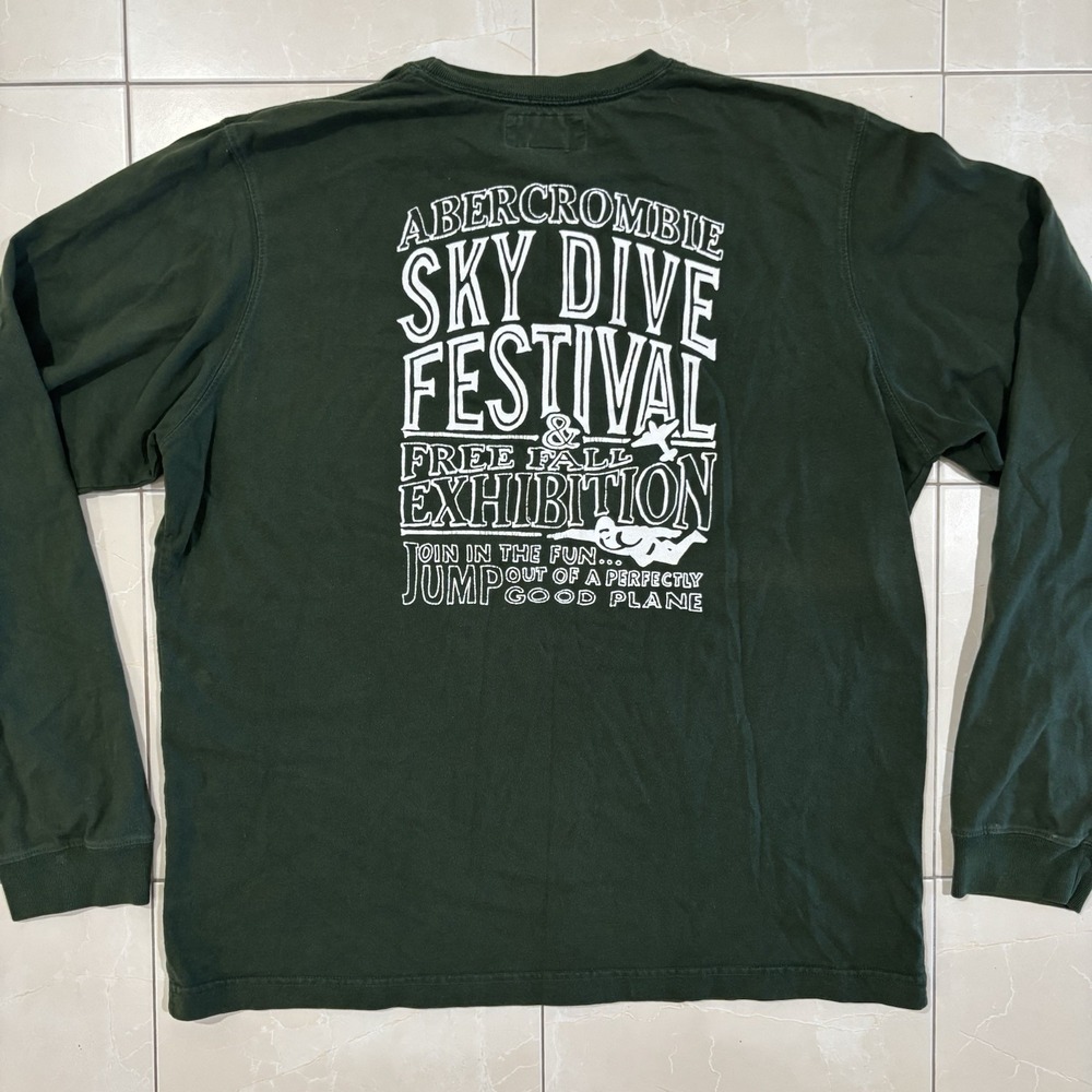 Vintage Abercrombie Fitch Muscle Shirt RARE Skydive Festival Men's XL Y2K Skater